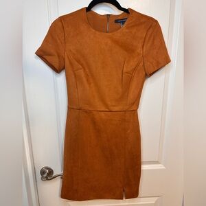 French Connection Sheath Mini Dress - Faux Suede (Leather Brown)